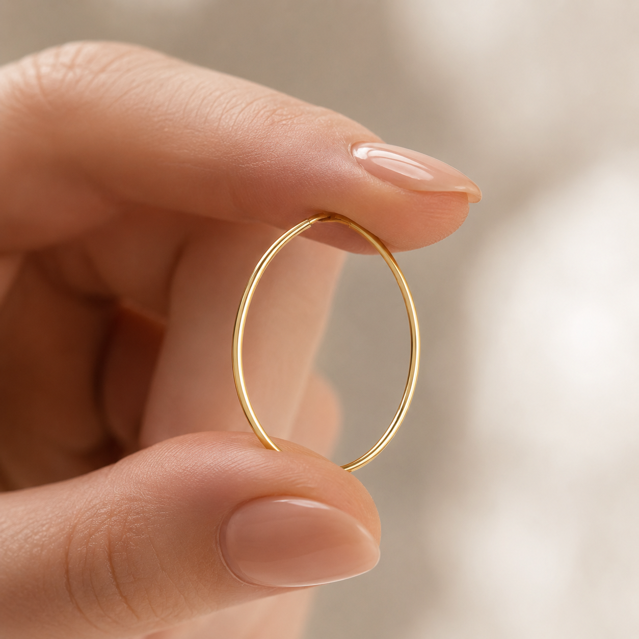 Velloria Jewelry Altın Halka Küpe - Minimalist İnce Tasarım