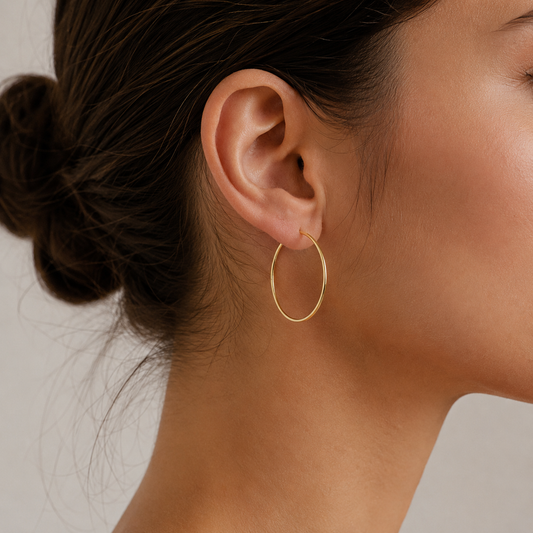 Velloria Jewelry Altın Halka Küpe - Minimalist İnce Tasarım