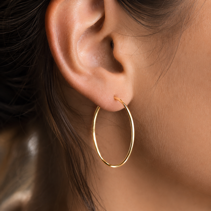 Velloria Jewelry Altın Halka Küpe - Minimalist İnce Tasarım