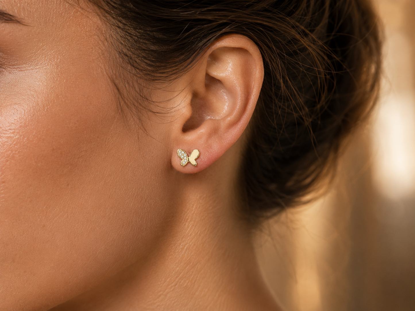 Velloria Jewelry 14 Ayar Altın Kelebek Küpe