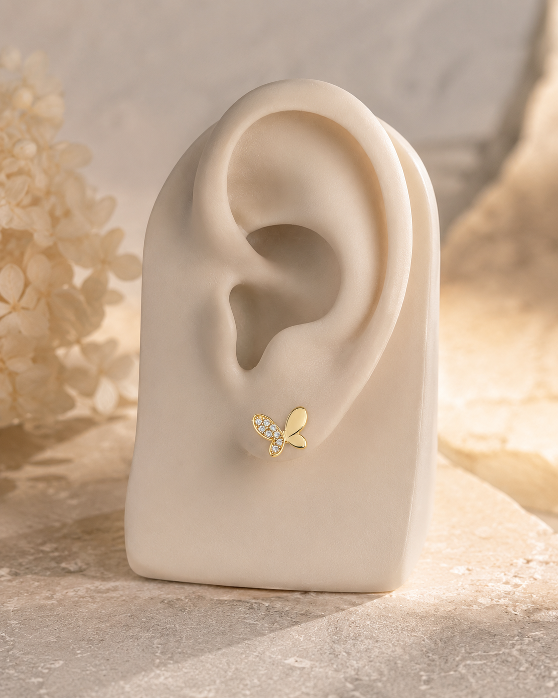 Velloria Jewelry 14 Ayar Altın Kelebek Küpe