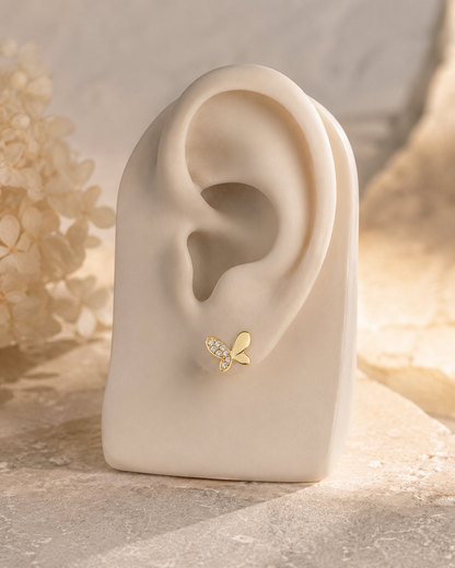 Velloria Jewelry 14 Ayar Altın Kelebek Küpe