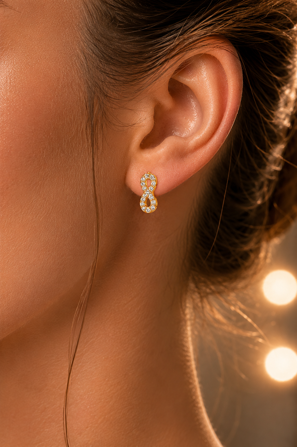 Velloria Jewelry 14 Ayar Altın Sonsuzluk Küpesi