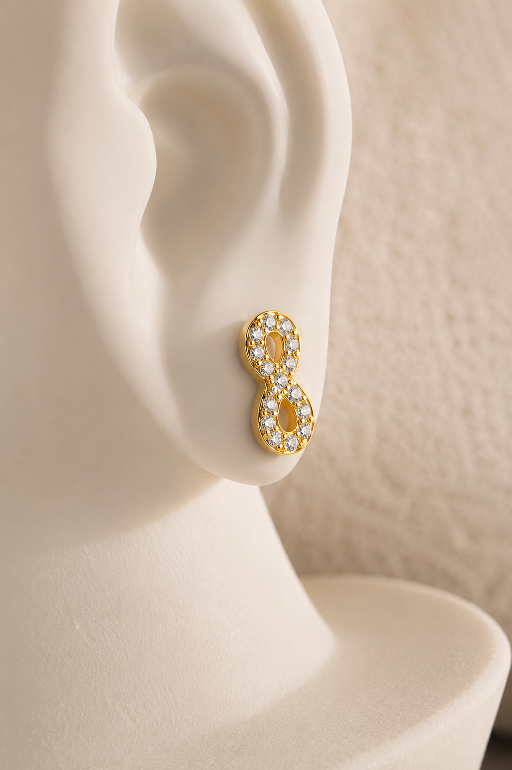 Velloria Jewelry 14 Ayar Altın Sonsuzluk Küpesi