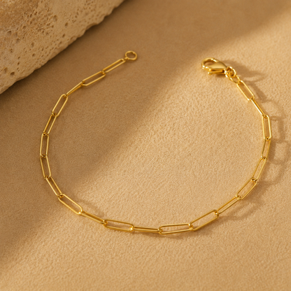 Minimalist 14K Altın Ataç Model Zincir Bileklik