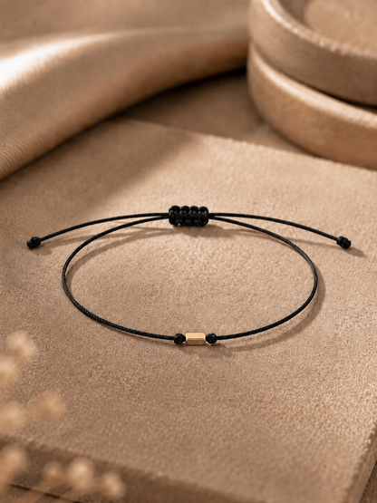 Minimal İpli 14 Ayar Gold Spacer Altın Bileklik