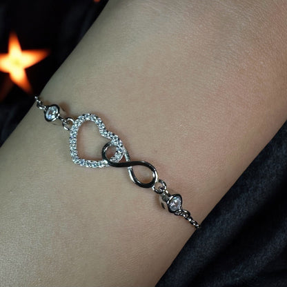 925 Ayar Gümüş Kapli ve Sonsuzluk İşaretli Bileklik